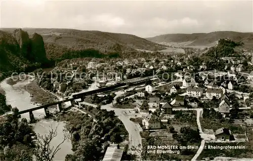 AK / Ansichtskarte  Bad_Muenster_Stein_Ebernburg mit Rheingrafenstein und Ebernburg Fliegeraufnahme Bad_Muenster