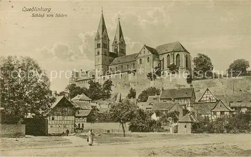 AK / Ansichtskarte  Quedlinburg Schloss von Sueden Quedlinburg