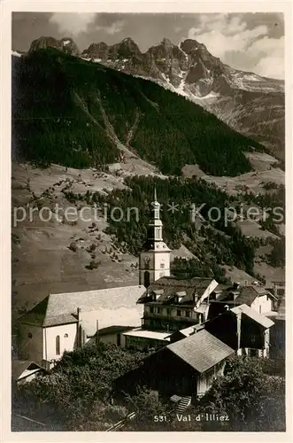 AK / Ansichtskarte Val d_Illiez_VS Village Eglise Alpes Valoises 