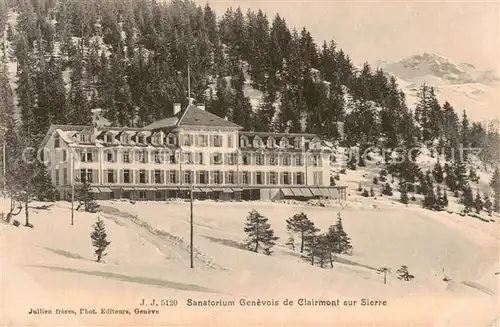 AK / Ansichtskarte Clairmont_sur_Sierre_VS Sanatorium Genevois en hiver 