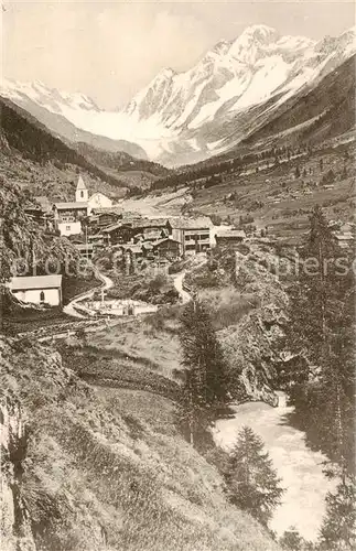 AK / Ansichtskarte Blatten__VS Bergdorf Loetschental mit dem Langgletscher Walliser Alpen 