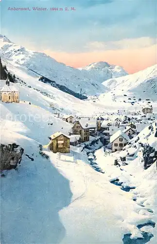 AK / Ansichtskarte Andermatt_UR Winterpanorama Wintersportplatz Alpen 