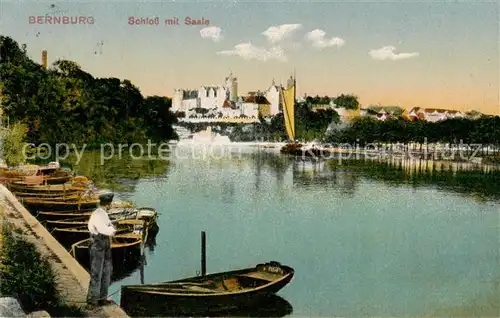 AK / Ansichtskarte  Bernburg_Saale Blick ueber die Saale zum Schloss Bernburg_Saale