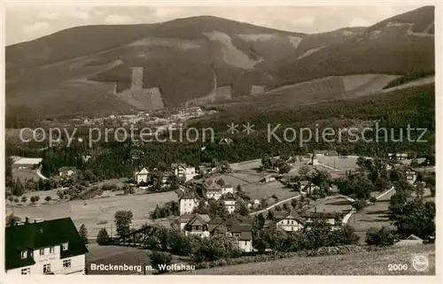 AK / Ansichtskarte 73820669 Brueckenberg_Krummhuebel_Riesengebirge_PL Panorama mit Wolfshau 