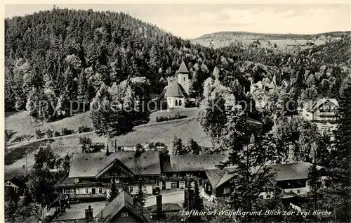 AK / Ansichtskarte  Woelfelsgrund_Glatz_PL Panorama Blick zur evangelischen Kirche 