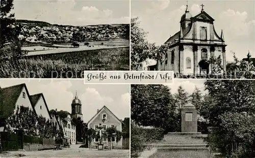 AK / Ansichtskarte  Helmstadt_Unterfranken Panorama Kirche Denkmal Helmstadt_Unterfranken