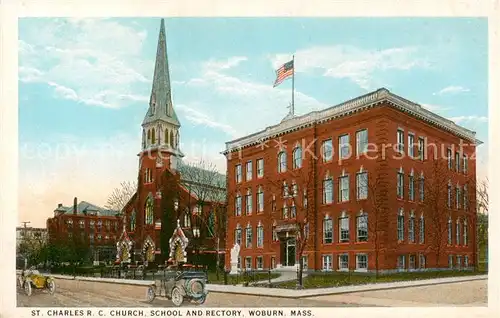 AK / Ansichtskarte  Woburn_Massachusetts_USA St Charles RC Church School and Rectory 