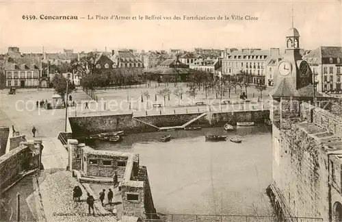 AK / Ansichtskarte Concarneau_29_Finistere La Place dArmes et le Beffroi vus des Fortifications de la Ville Close 
