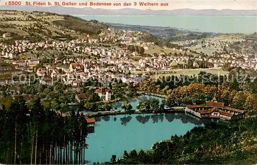 AK / Ansichtskarte St_Fiden_St_Gallen_SG Bodenseeblick von den 3 Weihern 