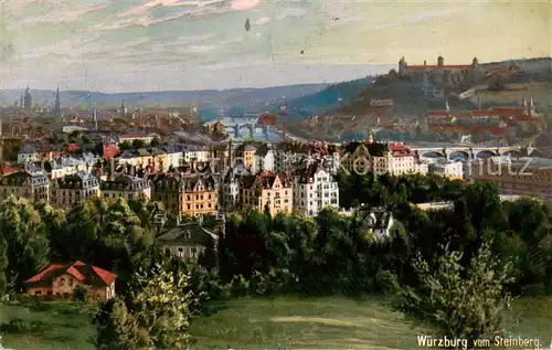 AK / Ansichtskarte  Wuerzburg Blick vom Steinberg Wuerzburg