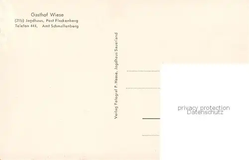 AK / Ansichtskarte 73820876 Fleckenberg_Schmallenberg Gasthof Wiese Jagdhaus 