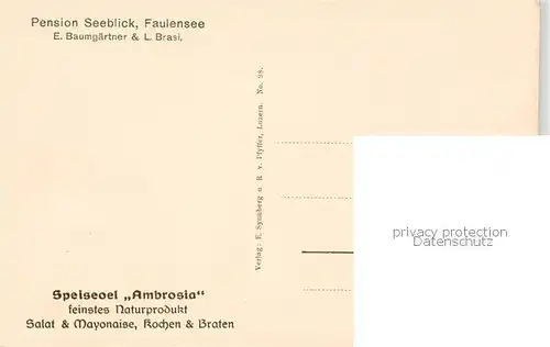 AK / Ansichtskarte Faulensee_Bad_Thunersee_BE Pension Seeblick 