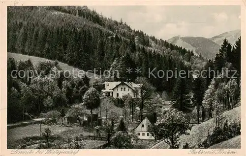 AK / Ansichtskarte  Lomnitz_Lainsitz_Lomnice_Luznici Partie mit Foersterei Lomnitz_Lainsitz