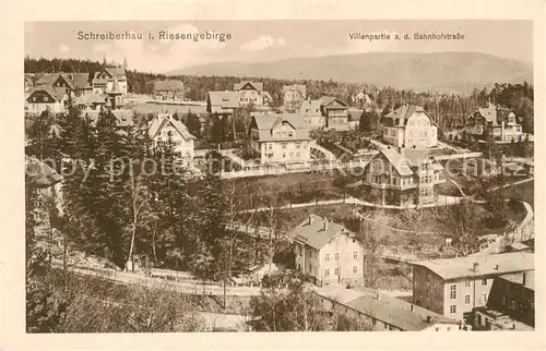 AK / Ansichtskarte 73820941 Schreiberhau_Szklarska_Poreba_Riesengebirge_PL Villenpartie an der Bahnhofstrasse 