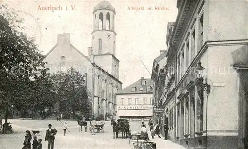 AK / Ansichtskarte  Auerbach__Vogtland Altmarkt mit Kirche 