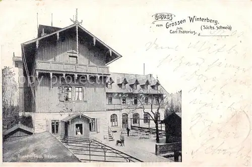 AK / Ansichtskarte 73821020 Grosser_Winterberg_Rathen_Saechsische Schweiz Druckerei Gloess Dresden 