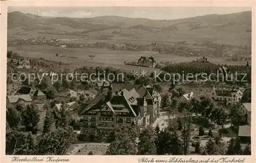 AK / Ansichtskarte 73821022 Bad_Kudowa_Kudowa-Zdroj_Niederschlesien_PL Blick vom Schlossberg auf das Kurhotel 