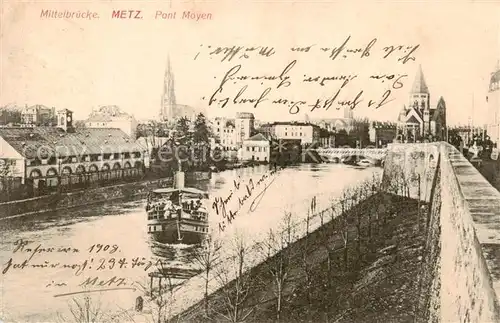 AK / Ansichtskarte Metz__57_Moselle Mittelbruecke 