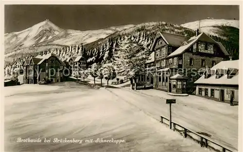 AK / Ansichtskarte 73821056 Brueckenberg_Krummhuebel_Riesengebirge_PL Brotbaude mit Schneekoppe 