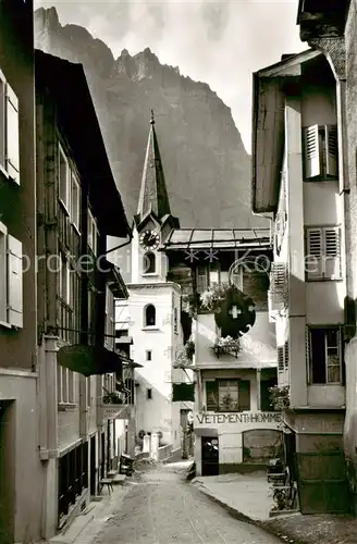 AK / Ansichtskarte Leukerbad_Loueche les Bains_VS Dorfgasse Kirche 