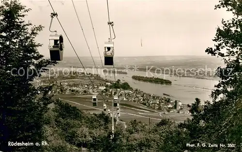 AK / Ansichtskarte  Seilbahn_Cable-Car_Telepherique Ruegesheim a. Rh Zum Niederwald 