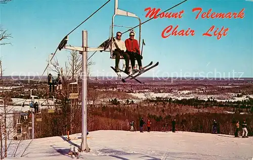 AK / Ansichtskarte 73821098 Sessellift_Chairlift_Telesiege Mount Telemerk Cable Wisconsin Chair Lift 