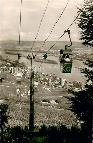 AK / Ansichtskarte  Seilbahn_Cable-Car_Telepherique Ruedesheim am Rhein Niederwalddenkmal 