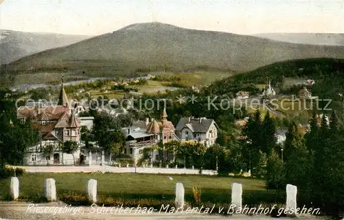 AK / Ansichtskarte 73821116 Schreiberhau_Szklarska_Poreba_Riesengebirge_PL Mariental vom Bahnhof gesehen 