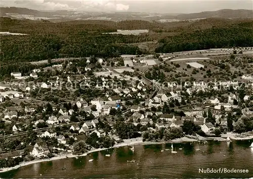 AK / Ansichtskarte  Nussdorf_ueberlingen Fliegeraufnahme mit Bodensee Nussdorf ueberlingen