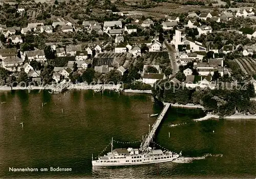 AK / Ansichtskarte  Nonnenhorn_Bodensee Fliegeraufnahme mit Gasthof Pension zum Engel Nonnenhorn Bodensee