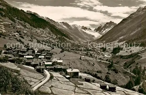 AK / Ansichtskarte Ferden_VS im Loetschental mit Langgletscher 