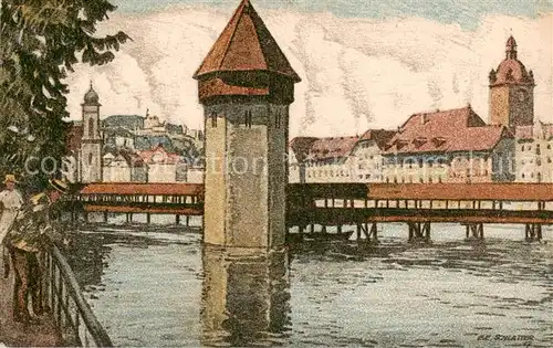 AK / Ansichtskarte Luzern__LU Wasserturm 