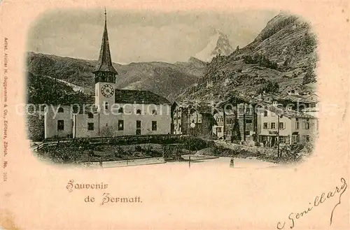 AK / Ansichtskarte Zermatt_VS Kirche mit Matterhornblick Zermatt_VS