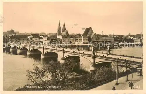 AK / Ansichtskarte  Frankfurt_Oder Oderbruecke mit Kirche Frankfurt Oder