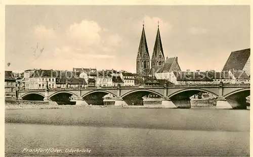 AK / Ansichtskarte  Frankfurt_Oder Oderbruecke Blick zur Stadt Frankfurt Oder