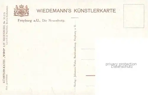 AK / Ansichtskarte  Freyburg_Unstrut Neuenburg Wiro Kuenstlerkarte Nr. 3132 A Freyburg_Unstrut