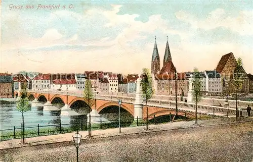 AK / Ansichtskarte 73821390 Frankfurt_Oder Oderbruecke Blick zur Stadt Frankfurt Oder