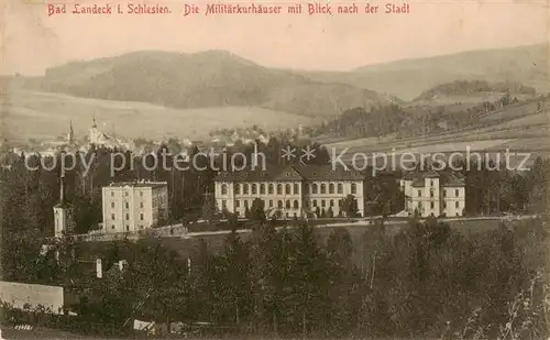 AK / Ansichtskarte 73821495 Bad_Landeck_Schlesien_PL Die Militaerkurhaeuser mit Blick zur Stadt 