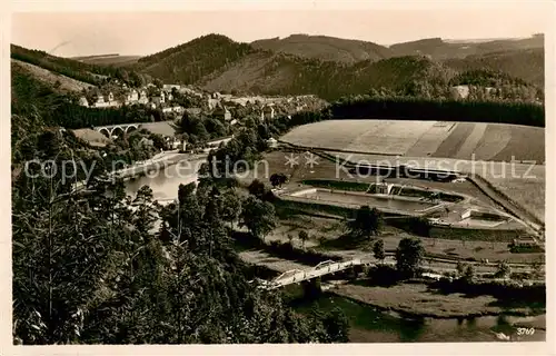 AK / Ansichtskarte  Ziegenrueck_Thueringen Blick auf Bahnhofsvorstadt und das neue Freibad Ziegenrueck Thueringen