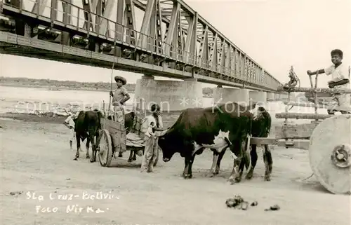 AK / Ansichtskarte  Santa_Cruz_Bolivia Bruecke Ochsenkarren 