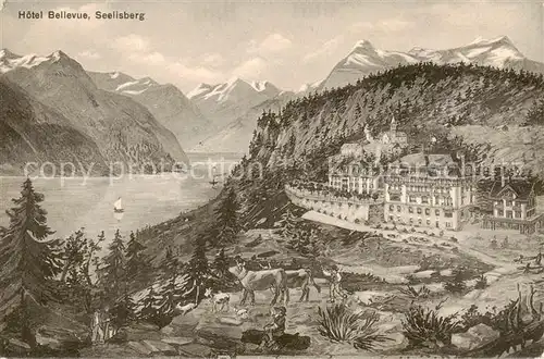 AK / Ansichtskarte  Seelisberg_UR Hotel Bellevue mit Seelisbergersee Seelisberg UR