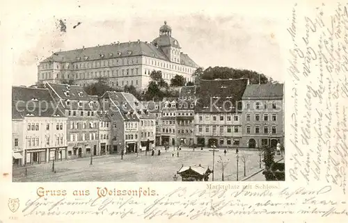 AK / Ansichtskarte  Weissenfels_Saale Marktplatz mit Schloss Weissenfels_Saale