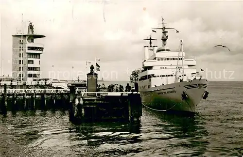 AK / Ansichtskarte  Dampfer_Oceanliner Nordseeheilbad Cuxhaven MS Wappen von Hamburg an der Alten Liebe 