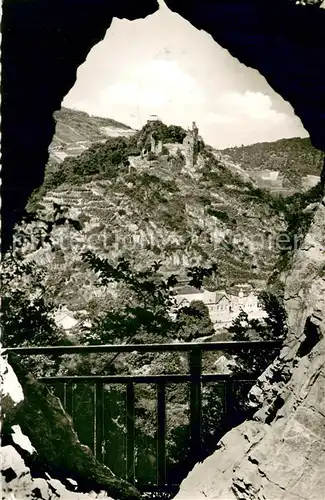 AK / Ansichtskarte  Hoehlen_Caves_Grottes Altenahr Teufelsloch mit blick auf Burg Are 