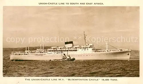AK / Ansichtskarte 73821827 Dampfer_Oceanliner Rotherdam Union Castle Line M.V. Bloemfontein Castle 