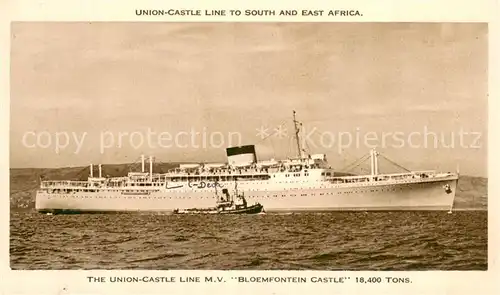 AK / Ansichtskarte  Dampfer_Oceanliner Rotherdam Union Castle Line M.V. Bloemfontein Castle 