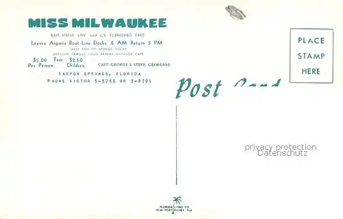 AK / Ansichtskarte  Dampfer_Binnenschifffahrt Miss Milwaukee  