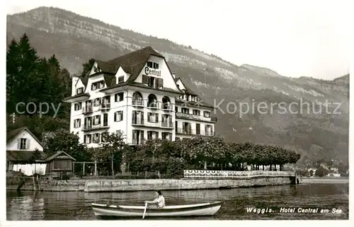 AK / Ansichtskarte Weggis_Vierwaldstaettersee Hotel Central am See Weggis_Vierwaldstaettersee