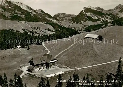 AK / Ansichtskarte Salwideli_Soerenberg_LU Fliegeraufnahme mit Gasthaus und Ferienheim Salwideli Feldpost 