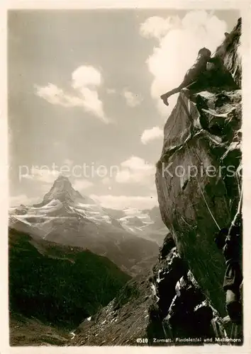 AK / Ansichtskarte Zermatt_VS Findelental und Matterhorn Zermatt_VS
